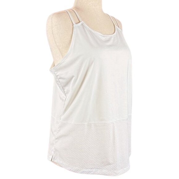 UNDER ARMOUR WHITE SLEEVELESS MESH ATHLETIC TANK TOP, SIZE XXL - Picture 4 of 6